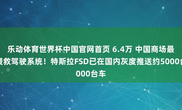 乐动体育世界杯中国官网首页 6.4万 中国商场最贵援救驾驶系统!特斯拉FSD已在国内灰度推送约5000台车