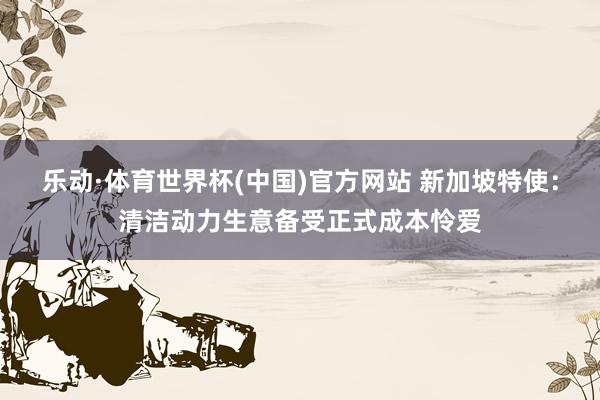 乐动·体育世界杯(中国)官方网站 新加坡特使:清洁动力生意备受正式成本怜爱