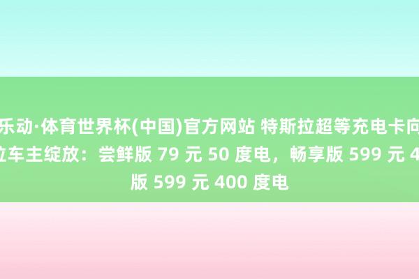 乐动·体育世界杯(中国)官方网站 特斯拉超等充电卡向非特斯拉车主绽放:尝鲜版 79 元 50 度电,畅享版 599 元 400 度电
