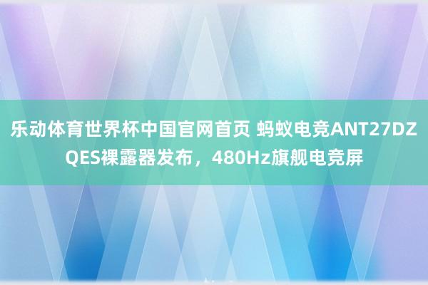 乐动体育世界杯中国官网首页 蚂蚁电竞ANT27DZQES裸露器发布，480Hz旗舰电竞屏