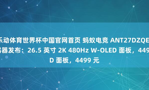 乐动体育世界杯中国官网首页 蚂蚁电竞 ANT27DZQES 暴露器发布:26.5 英寸 2K 480Hz W-OLED 面板,4499 元