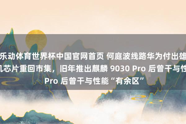 乐动体育世界杯中国官网首页 何庭波线路华为付出雄壮力图使手机芯片重回市集,旧年推出麒麟 9030 Pro 后曾干与性能“有余区”