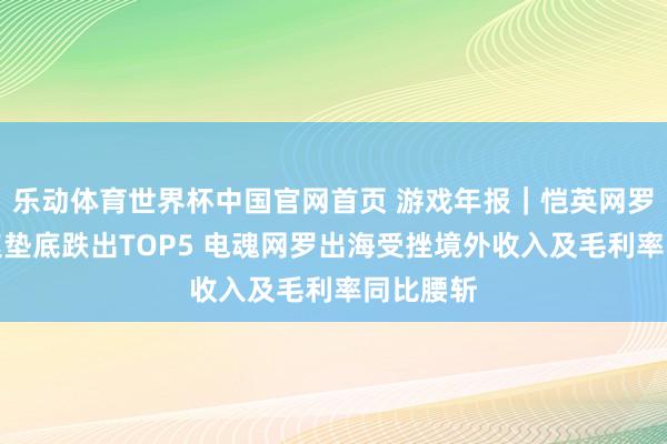 乐动体育世界杯中国官网首页 游戏年报|恺英网罗营收增速垫底跌出TOP5 电魂网罗出海受挫境外收入及毛利率同比腰斩