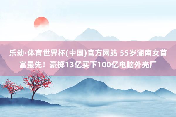 乐动·体育世界杯(中国)官方网站 55岁湖南女首富最先!豪掷13亿买下100亿电脑外壳厂