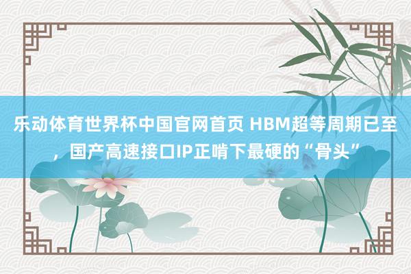 乐动体育世界杯中国官网首页 HBM超等周期已至,国产高速接口IP正啃下最硬的“骨头”