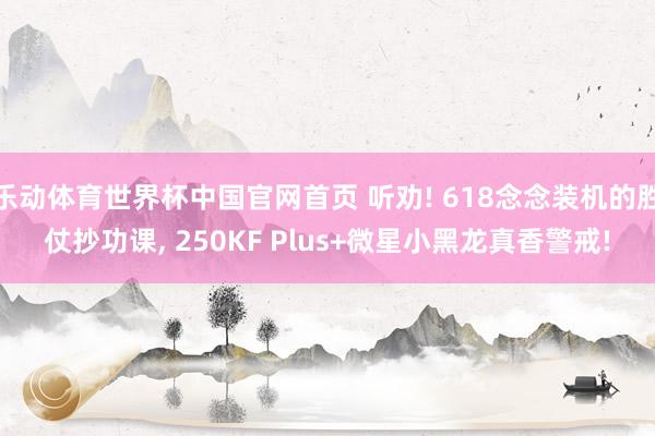 乐动体育世界杯中国官网首页 听劝! 618念念装机的胜仗抄功课, 250KF Plus+微星小黑龙真香警戒!