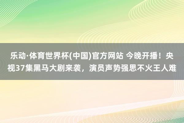 乐动·体育世界杯(中国)官方网站 今晚开播!央视37集黑马大剧来袭,演员声势强思不火王人难