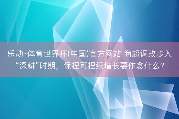 乐动·体育世界杯(中国)官方网站 商超调改步入“深耕”时期,保捏可捏续增长要作念什么?