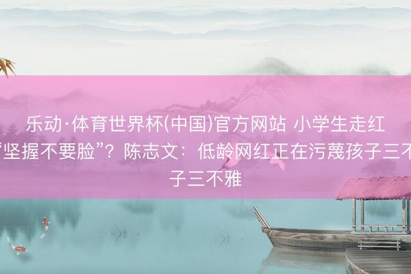 乐动·体育世界杯(中国)官方网站 小学生走红靠“坚握不要脸”?陈志文:低龄网红正在污蔑孩子三不雅
